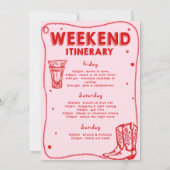 Invitation Dernier Rodeo Rose Red Cowgirl Bachelorette Week-e (Dos)