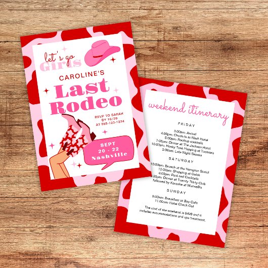 Invitation Dernier Rodeo Rouge & Rose Cowgirl Week-end
