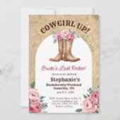 Invitation Dernier Rodéo Rustique Pink Cowgirl Bachelorette (Devant)