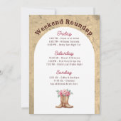 Invitation Dernier Rodéo Rustique Pink Cowgirl Bachelorette (Dos)