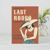 Invitation Dernier Rodeo Terracotta Vintage Bachelorette Week (Debout devant)