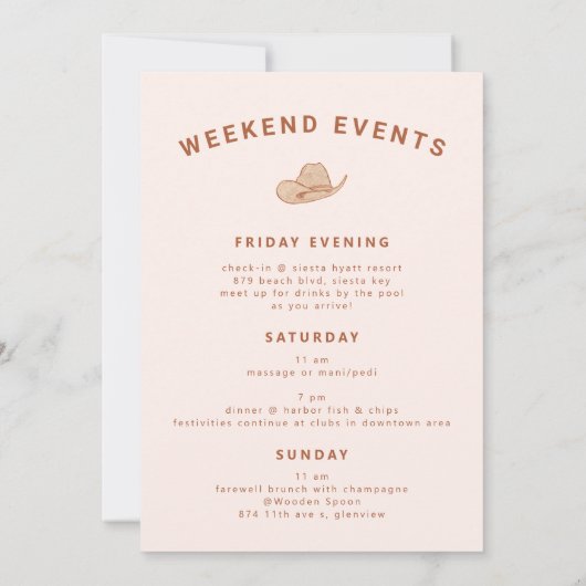 Invitation Dernier Rodeo Western Bachelorette Party (Dos)