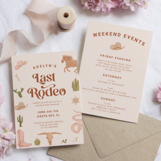 Invitation Dernier Rodeo Western Bachelorette Party