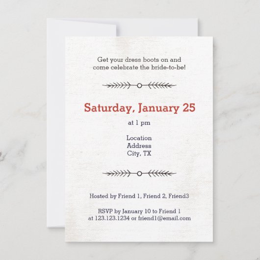 Invitation Dernier Roulé Rouge Pour La Mariée (Dos)