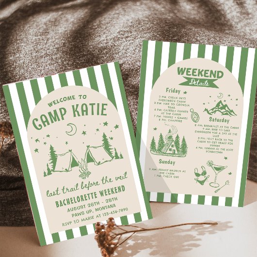 Invitation Dernier Sentier Avant Le Camp Veil Bachelorette Pa