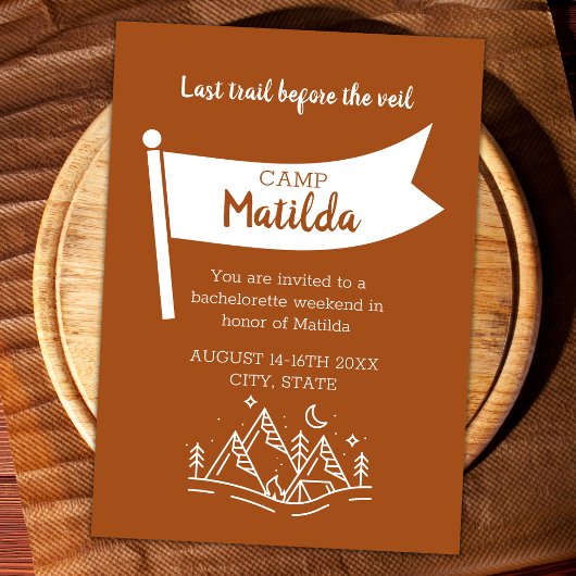 Invitation Dernier Sentier Avant Le Sentier Camping Bachelore