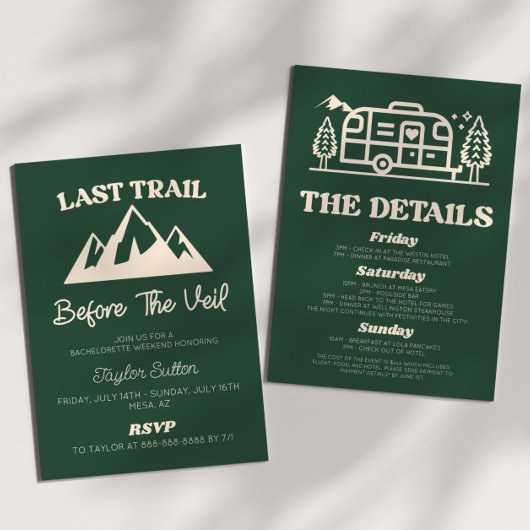 Invitation Dernier Sentier Avant Le Week-End De Bachelorette 