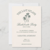 Invitation Dernier Splash Beach Bachelorette Logo Voyage pour (Devant)