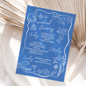 Invitation Dernier Splash Dessin à la Main Week-end en Plage 