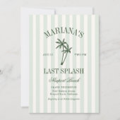 Invitation Dernier Splash Sea Green Palms Bachelorette (Devant)