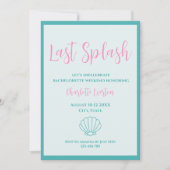 Invitation Dernier Splash Shell Bachelorette Week-end Itinéra (Devant)