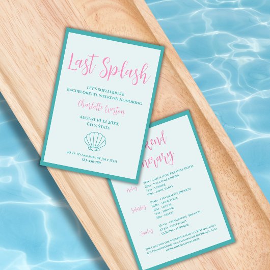 Invitation Dernier Splash Shell Bachelorette Week-end Itinéra