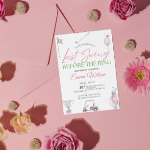 Invitation Dernier Swing avant la Bague Rose Déjeuner de Fian
