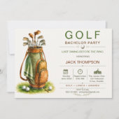 Invitation Dernier Swing avant la Fête de Bachelor de Golf (Devant)