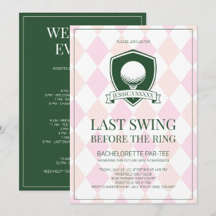 Invitation Dernier Swing avant la fête de Bachelorette de gol