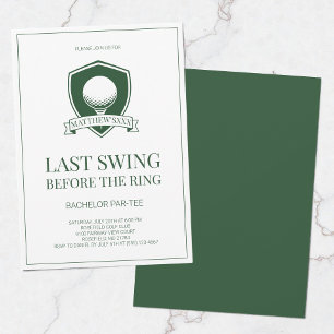 Invitation Dernier Swing avant la Fête de Golf Bachelor pour