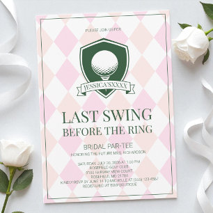 Invitation Dernier Swing avant la fête de mariage de golf ros