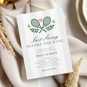 Invitation Dernier Swing Avant La Fête des mariées De Tennis 