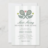Invitation Dernier Swing Avant La Fête des mariées De Tennis (Devant)