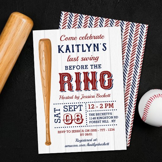 Invitation Dernier Swing avant l'anneau ! Baseball Enterremen