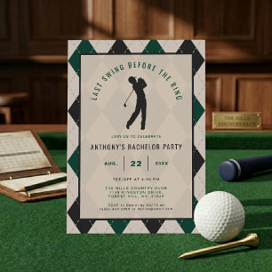 Invitation Dernier Swing avant le mariage EVG de golf