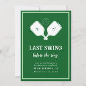 Invitation Dernier Swing Avant le Pickleball Bachelorette de  (Devant)