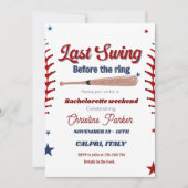 Invitation Dernier Swing avant le ring Baseball Bachelorette (Devant)