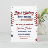 Invitation Dernier Swing avant le ring Baseball Bachelorette (Debout devant)