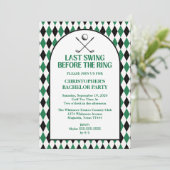 Invitation Dernier Swing Avant Le Ring Golf Bachelor Party (Debout devant)