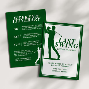 Invitation Dernier Swing avant le week-end de golf pour célib