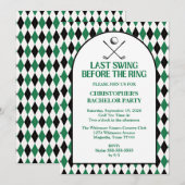 Invitation Dernier Swing avant l'enterrement de vie de garçon (Devant / Derrière)