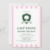 Invitation Dernier Swing de Golf Rose Avant la Douche de Mari (Devant)