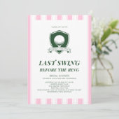 Invitation Dernier Swing de Golf Rose Avant la Douche de Mari (Debout devant)