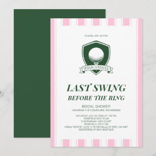 Invitation Dernier Swing de Golf Rose Avant la Douche de Mari