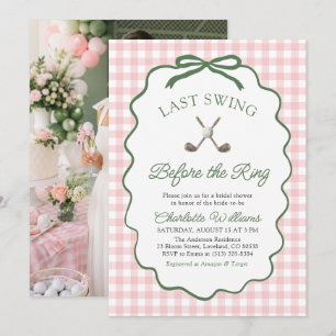 Invitation Dernier Swing de Golf Rose Avant la Douche de Mari