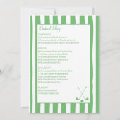 Invitation Dernier swing golf Bachelorette week-end (Dos)