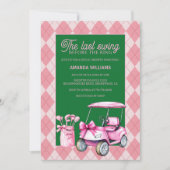 Invitation Dernier Swing Pink & Green Jacquard Fête des marié (Devant)