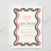 Invitation Dernier Swing Tennis Wavy Frame Bachelorette Week- (Devant)