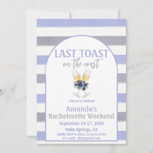 Invitation Dernier Toast Coast Beach Bachelorette Weedkend Pa