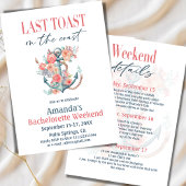 Invitation Dernier Toast Coastal Bachelorette Weedkend Itinér
