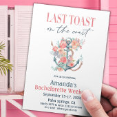 Invitation Dernier Toast Coastal Bachelorette Weedkend Itinér