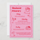 Invitation Dernier Toast Rose Sur La Côte Bachelorette Week-E (Dos)