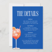 Invitation Dernier toast sur la côte Aperol Spritz Bacheloret (Dos)