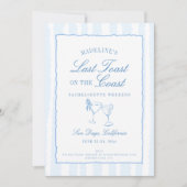 Invitation Dernier toast sur la Côte Bachelorette Bleue Grand (Devant)