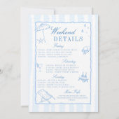 Invitation Dernier toast sur la Côte Bachelorette Bleue Grand (Dos)