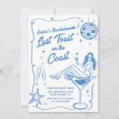 Invitation Dernier Toast Sur La Côte Bachelorette Bleue Week- (Devant)