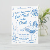 Invitation Dernier Toast Sur La Côte Bachelorette Bleue Week- (Debout devant)