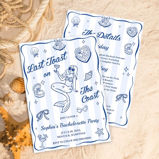 Invitation Dernier Toast Sur La Côte Bachelorette Fête