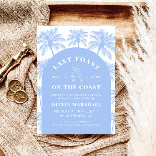 Invitation Dernier Toast Sur La Côte Bachelorette Fête