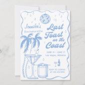Invitation Dernier Toast Sur La Côte Bachelorette Fête Côtièr (Devant)
